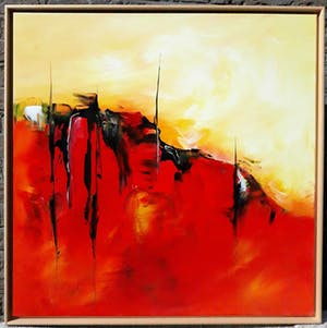Christiane Middendorf - Lava, acrylverf op doek (netjes ingelijst) kopen? Bied vanaf 150!
