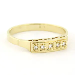 14k geelgouden ring met  single cut geslepen diamant tot. 0.05ct kopen? Bied vanaf 210!