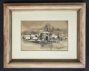 Jan Rijlaarsdam - Wintergezicht van een Hollandse stad kopen? Bied vanaf 350!