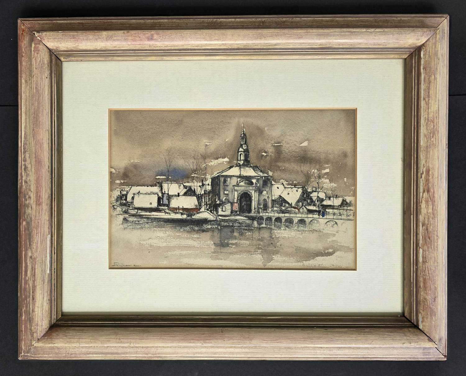 Jan Rijlaarsdam - Wintergezicht van een Hollandse stad kopen? Bied vanaf 375!