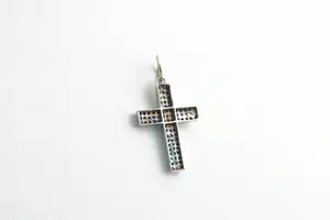 98 - Grote 18 Krt wit-gouden kruishanger - gekeurd kopen? Bied vanaf 190!