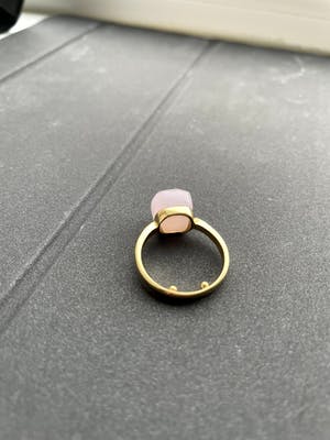 18kt gouden ring+rozenkwarts, maat 54,17,25, 5,58 gr kopen? Bied vanaf 300!