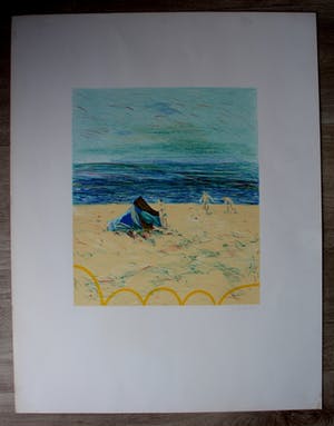Marian Plug - Litho: tentje op het strand kopen? Bied vanaf 10!