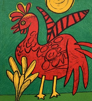 Corneille - kleurenzeefdruk - 'Le coq annonce le matin' - 1986 kopen? Bied vanaf 300!
