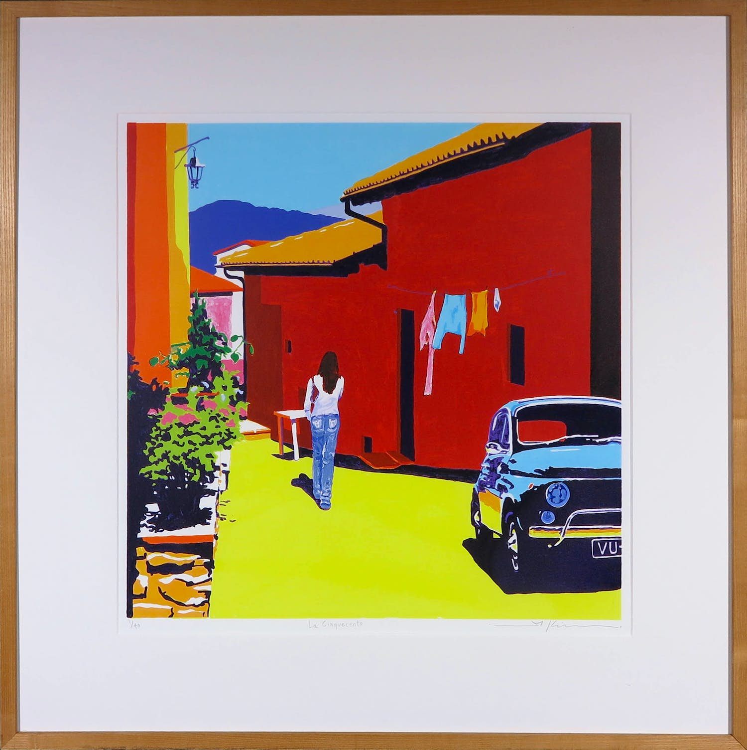 Marco Kooiman - Zeefdruk, La Cinquecento - Ingelijst verkocht voor € 100!