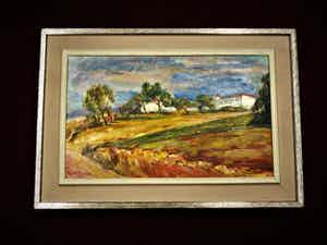 Ronald Terpstra - Fraai oud impressionistisch olieverf "Mediterraan Landschap" gesigneerd verkocht voor € 10!