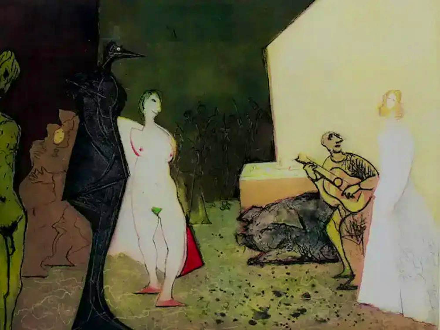 Constant - Ingelijste ets/aquatint: Plaisir et tristesse de l'amour - 1979 (nette lijst!) kopen? Bied vanaf 1250!