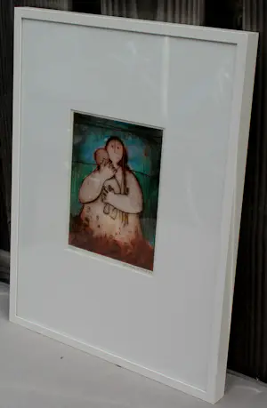 Gerda Smit - Ingelijste ets/aquatint: 'Moeder en kind' - 1987 kopen? Bied vanaf 195!