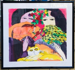 Walasse Ting - zonder titel maar met fraaie lijst! ( zeer groot) kopen? Bied vanaf 650!