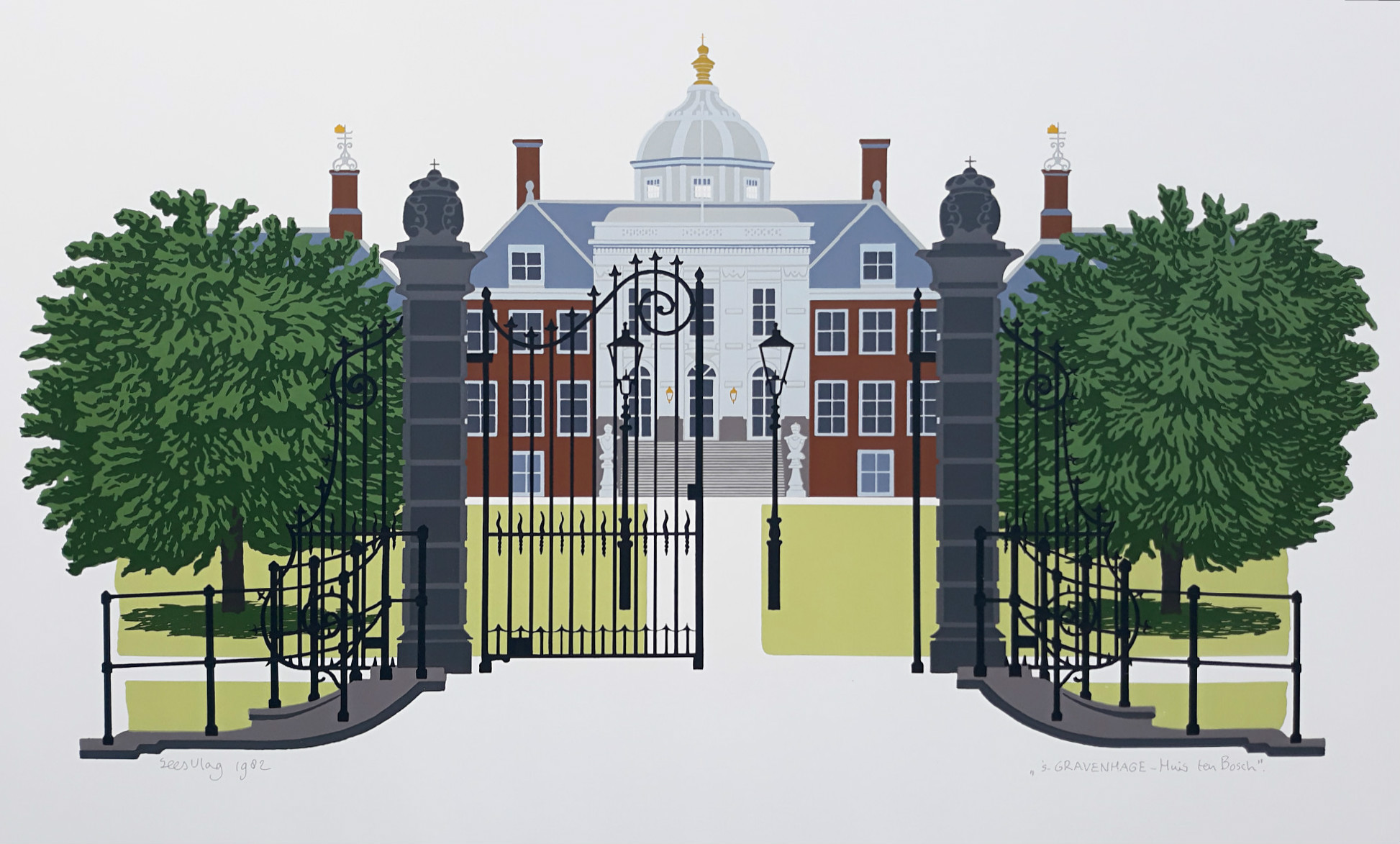 Sees Vlag - ’s Gravenhage - Huis ten Bosch, zeefdruk verkocht voor € 75!