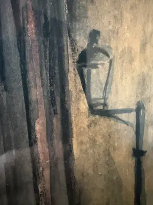 Jan Rijlaarsdam - Steegje met lantaarnpaal, kopen? Bied vanaf 130!