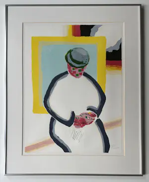 Roger Raveel - handgesigneerde kleurenlitho | 'La Berceuse' | 1989 (INGELIJST) kopen? Bied vanaf 1900!
