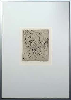 Henk Visch - Ets, De weg... nr. 2 - Ingelijst verkocht voor € 1!