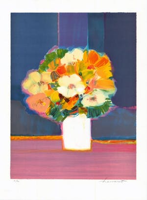 Claude Hemeret - Bouquet de fleurs au vase blanc kopen? Bied vanaf 10!