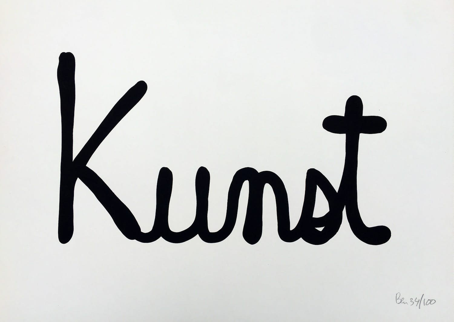 Benjamin Vautier - ‘Kunst’ - gesigneerd zeefdruk - oplage 100 ex. verkocht voor € 495!
