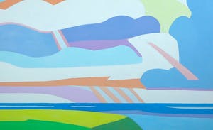 Paul Overhaus - Waterland met Wolkenlucht - Groot formaat - Ingelijst kopen? Bied vanaf 300!