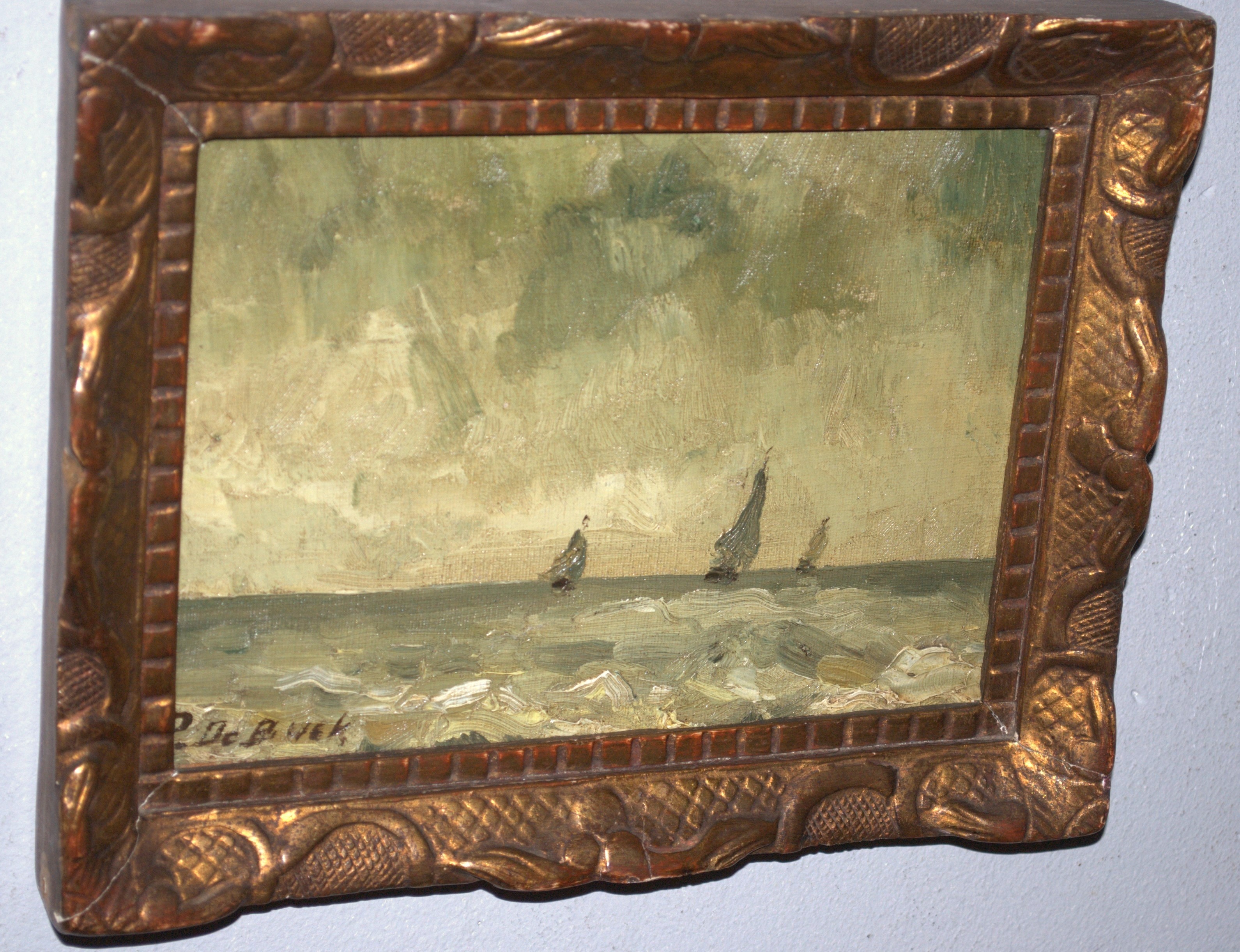 Niet of onleesbaar gesigneerd - zeilboten op zee - olieverf kopen? Bied vanaf 1!