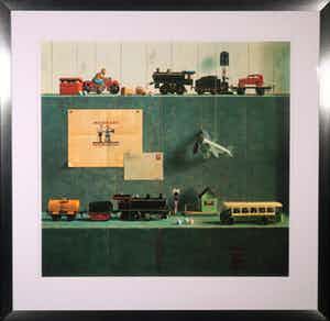 Julien Landa - Offsetdruk op papier, Märklin Toys - Ingelijst (Groot) verkocht voor € 100!