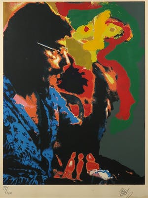 Karel Appel - Zeefdruk, Zonder titel - Ingelijst kopen? Bied vanaf 1!