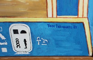 Ton Leenarts - Acryl op doek: Mobil Station (Egypte) - 1981 kopen? Bied vanaf 850!
