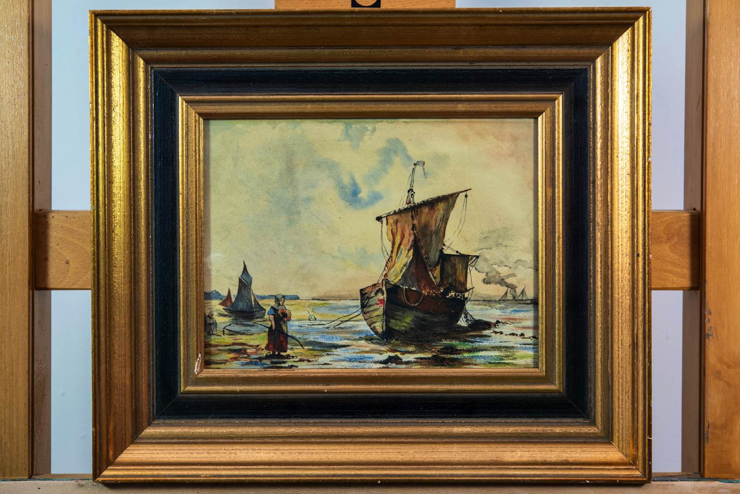 Niet of onleesbaar gesigneerd - Bomschuit op het strand kopen? Bied vanaf 10!