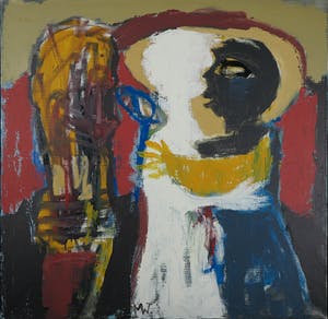 Martin van Wordragen - Olieverf op doek, Ontmoeting met de muze - Ingelijst (Groot) kopen? Bied vanaf 300!