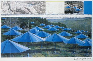 Christo - Handgesigneerd exemplaar The Umbrella's - Ingelijst kopen? Bied vanaf 1!