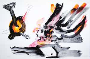 Ger Lataster - litho 'Engel boven de tafel' - 1998 verkocht voor € 135!