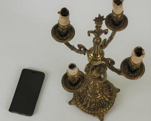 Curiosa - Koperen kaarsenstandaard kan evt. electrisch kopen? Bied vanaf 1!