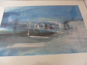 Bert Bruijn - Prachtig werk van Bert Bruijn: Gouache (groot), gesigneerd '1986'. Ingelijst. kopen? Bied vanaf 40!