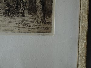 Ids Wiersma - Ingelijste ets , de ‘Professorenhuizen’ , Voorstraat , Franeker – 1934 kopen? Bied vanaf 1!