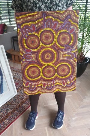 Niet of onleesbaar gesigneerd - Initialen BL 132 - Aboriginal Kunst - Jurkurrpa - 58 x 40 cm kopen? Bied vanaf 1!