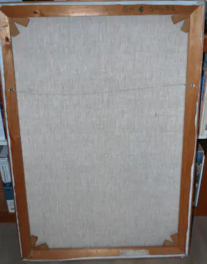 Leen Kriens - De trein van 5.27 - groot schilderij: olieverf op doek 1978 kopen? Bied vanaf 250!