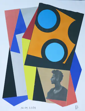 Philip Vencken - Collage op papier, Lot van vier werken kopen? Bied vanaf 60!