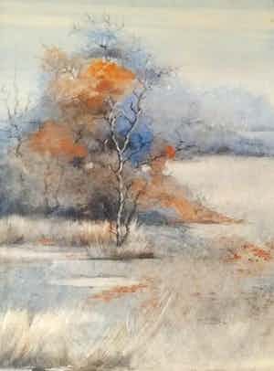 Charles Grips - (1907-1955) landschap met meer te Vught (ijzeren Man) verkocht voor € 80!