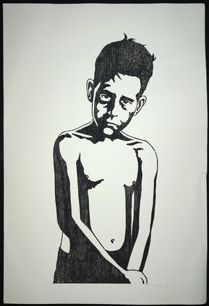 Mariska van Duffelen - Houtsnede, Zonder titel kopen? Bied vanaf 1!