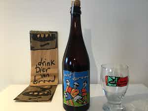 Herman brood gezeefdrukte bierfles en glas met originele verpakking verkocht voor € 50!