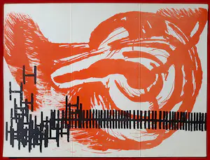 Carel Visser - Wessel Couzijn - Uitnodiging Atelier Feest (1965), litho kopen? Bied vanaf 75!