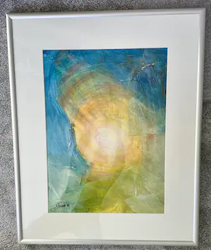 Niet of onleesbaar gesigneerd - Gemengde techniek op papier - Zonder titel - Ingelijst (Groot) kopen? Bied vanaf 1!