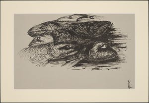 Melle Oldeboerrigter - Inkttekening op geschept papier, Vissen kopen? Bied vanaf 100!