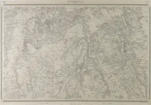 Niet of onleesbaar gesigneerd - Chromolithografie, Kaart van de regio Eindhoven - Ingelijst (Groot) kopen? Bied vanaf 1!