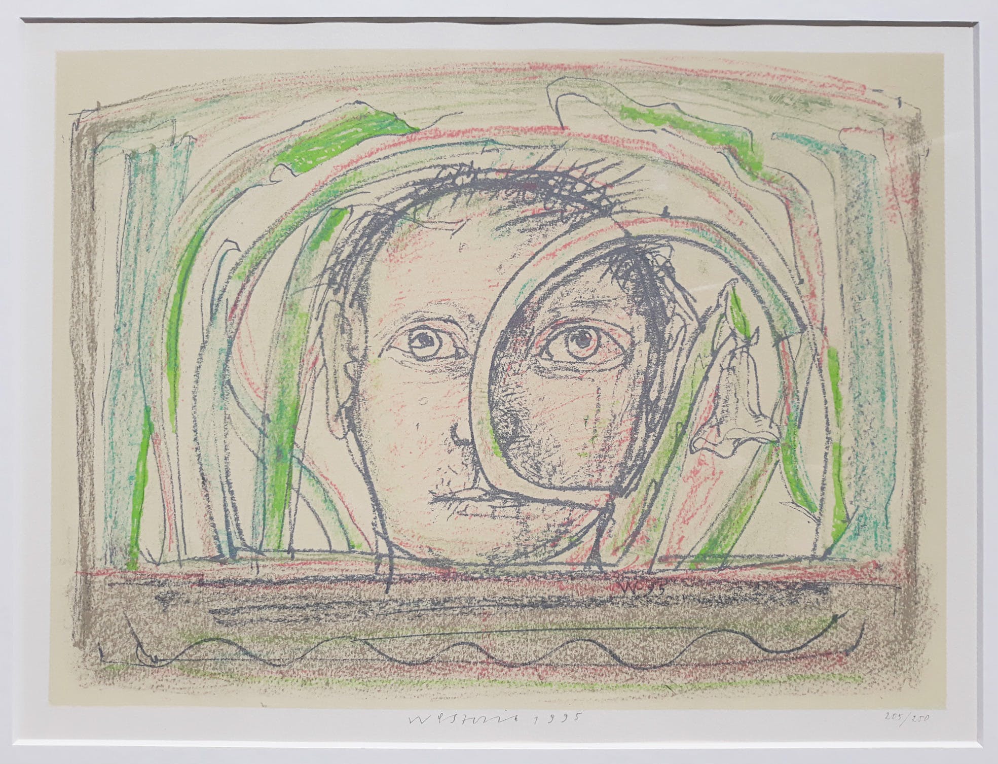 Co Westerik - Man tussen grassen, zeefdruk (mooi ingelijst) kopen? Bied vanaf 250!