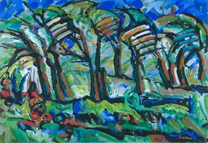 Piet Snoeren - Gouache, Bos - Ingelijst (Groot) kopen? Bied vanaf 1!