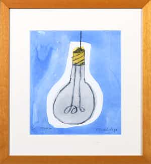 Klaas Gubbels - Offsetdruk, Z.T. Lamp - Ingelijst verkocht voor € 140!