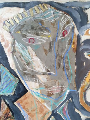 Marijke de Vries - Gemengde techniek, Golves d'ombre - Ingelijst kopen? Bied vanaf 1!