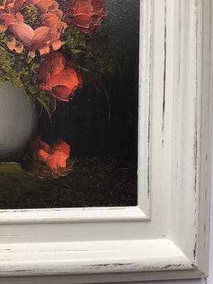 Niet of onleesbaar gesigneerd - Pot rode bloemen kopen? Bied vanaf 1!