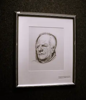 Karel van Seben - Knap gemaakt houtskool op papier zelfportret - 1973 - mooi ingelijst kopen? Bied vanaf 1!