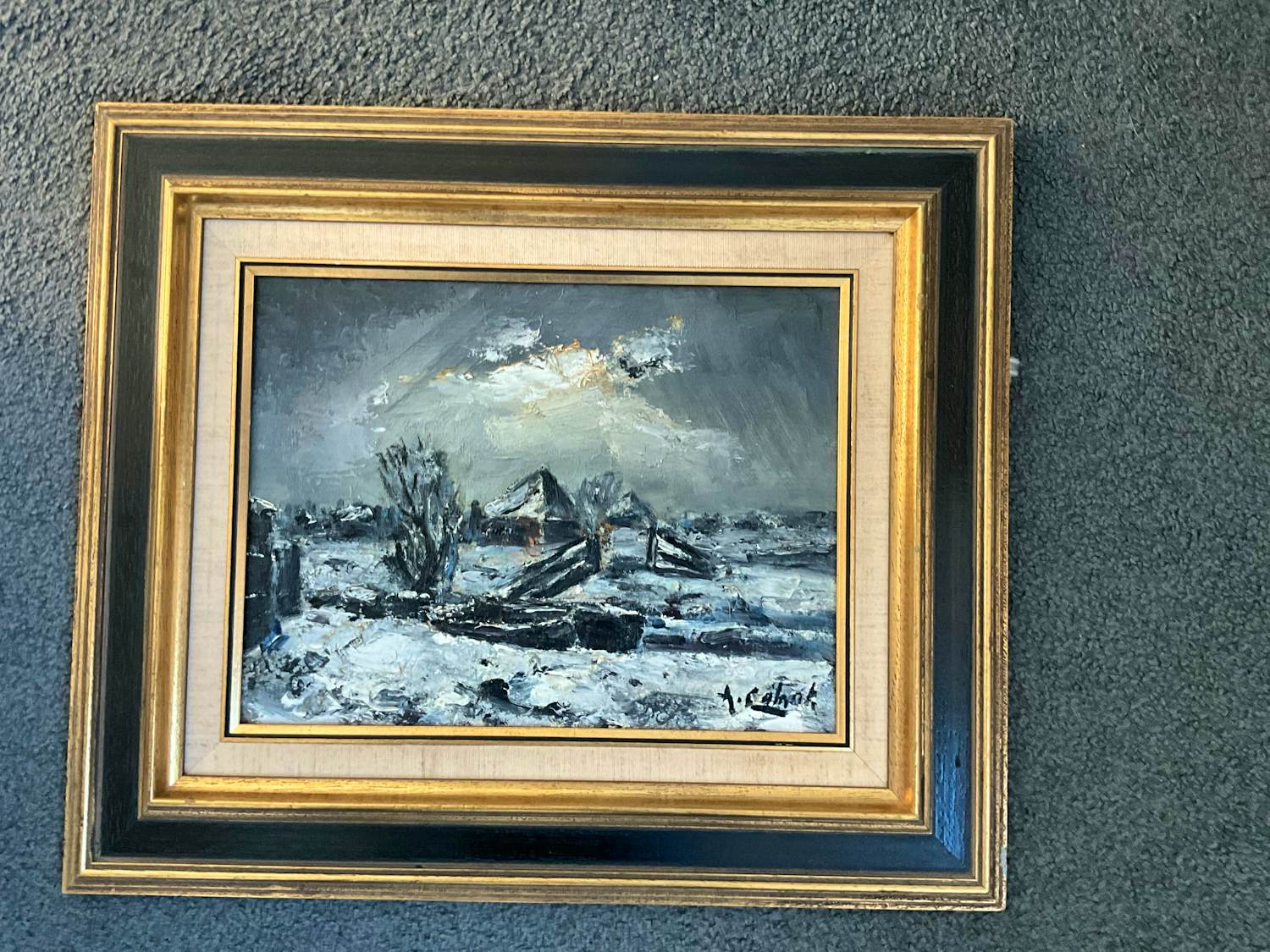 Arnout Colnot - Koedijk (bootje en sloot met boerderijtje op achtergond kopen? Bied vanaf 1500!