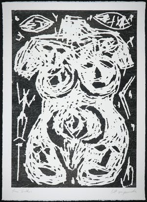 A.R. Penck - Houtsnede, Onleesbaar (Groot) kopen? Bied vanaf 500!