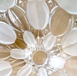 Walther glas - Schaal op voet-Floraal Design -Zware kwaliteit loodkristal-Geslepen&Gesatineerd kopen? Bied vanaf 1!